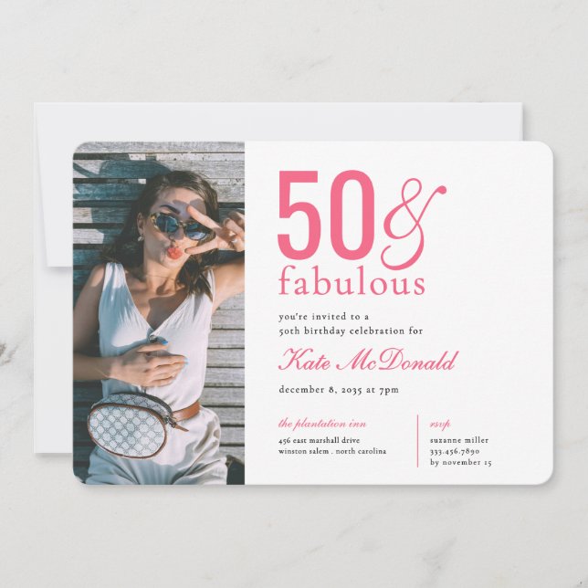 50 and Fabulous 50th Birthday Invitation (Front)