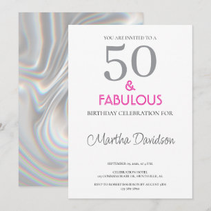 50 and Fabulous   50th Birthday Invitation