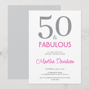 50 and Fabulous   50th Birthday Invitation