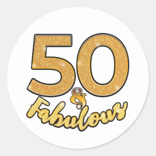 50 and Fabulous 50th Birthday Party Classic Round Sticker