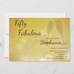 50 and Fabulous   50th Birthday Party Invitation
