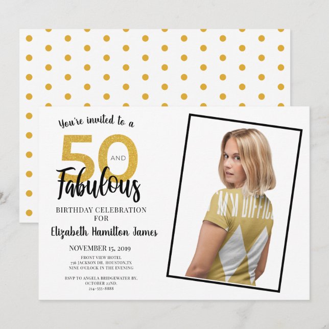 50 and Fabulous 50th Birthday Party Invitation (Front/Back)