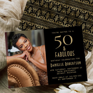 50 and Fabulous   50th Birthday Party Invitation
