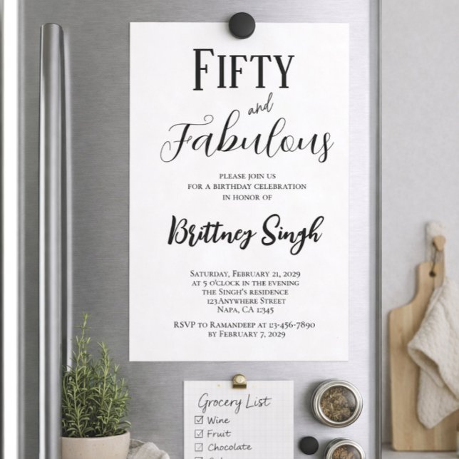 50 and Fabulous | 50th Birthday Party Invitation (Créateur téléchargé)