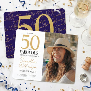 50 and Fabulous   50th Birthday Party Invitation