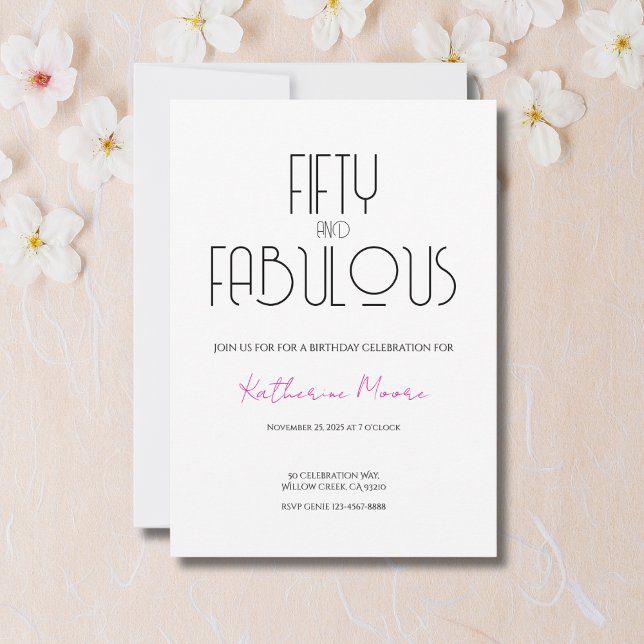 50 and Fabulous | 50th Birthday Party Invitation (Creator Uploaded)
