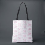 50 and Fabulous 50th Birthday Pattern Tote Bag<br><div class="desc">This is a stylish, 50 and Fabulous repeat pattern typography design. This modern design is in trending pink and is ideal as birthday gift for a 50 year old or ideal as party favours or as a party accessory or keepsake for your 50th birthday party celebration. For help with personalization,...</div>