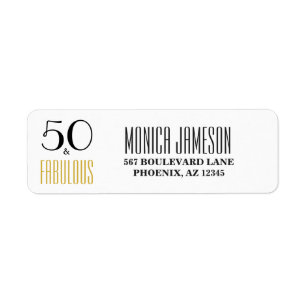 50 and Fabulous 50th Birthday Return Address Label