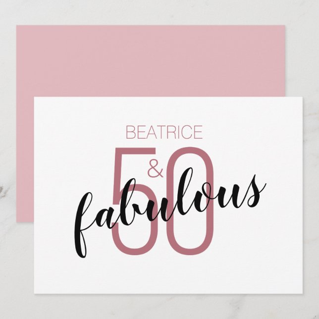 50 and Fabulous 50th Birthday Rose Gold (Front/Back)