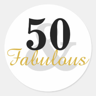 50 and Fabulous 50th Birthday Stickers
