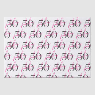 50 and fabulous 50th birthday vibrant pink tissue paper