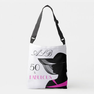 50 and Fabulous Art Deco Elegant 50th Birthday Crossbody Bag