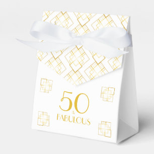 50 and Fabulous Art Deco style white and gold Favor Box