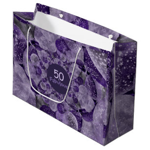 50 And Fabulous Balloons Purple Kaleidoscope Large Gift Bag