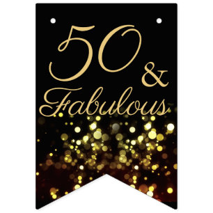 50 and Fabulous Birthday Bunting Flags