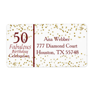 50 and Fabulous Birthday Burgundy & Gold