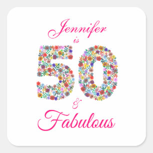50 and Fabulous Birthday Celebration Sticker