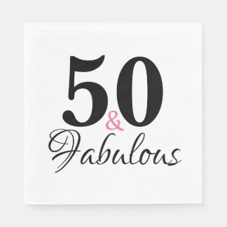 50 and Fabulous Birthday Chic Party Paper Napkin