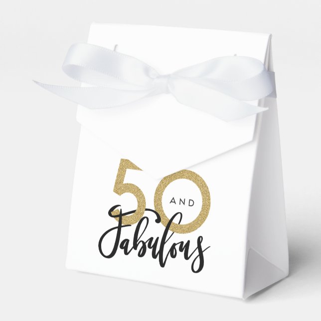 50 and fabulous birthday  favor box (Front Side)