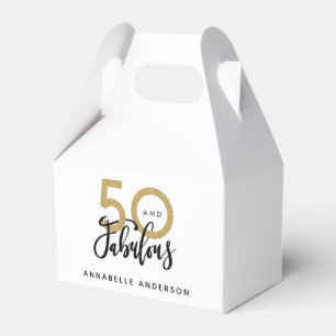 50 and fabulous birthday favor box
