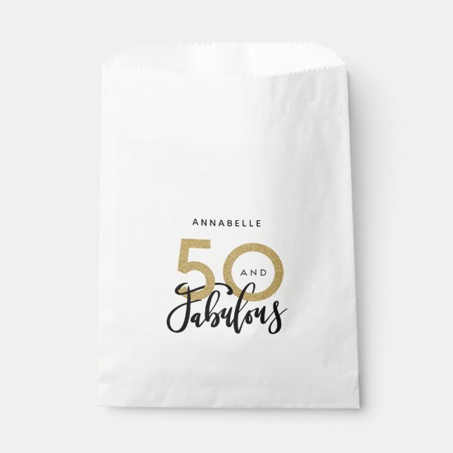 50 and fabulous birthday  favour bag (Front)