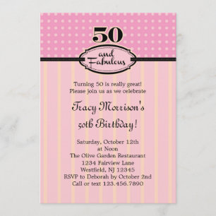 50 and Fabulous Birthday Invitation