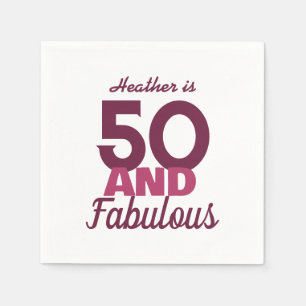50 and Fabulous Birthday Napkin