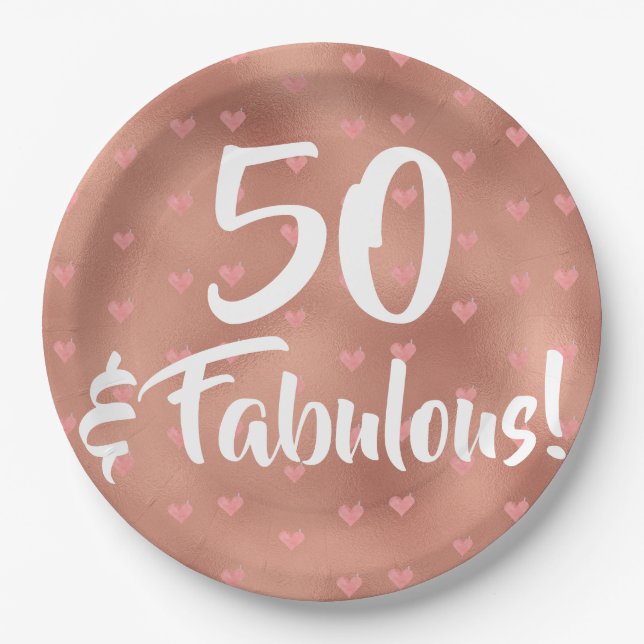 50 and Fabulous Birthday Paper Plate (Front)