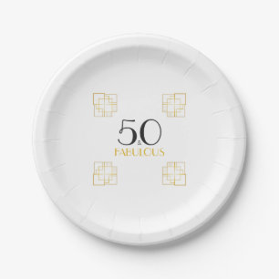 50 and Fabulous Birthday Party Art Deco Paper Plate