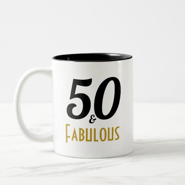 50 and Fabulous Birthday Party Mug (Left)
