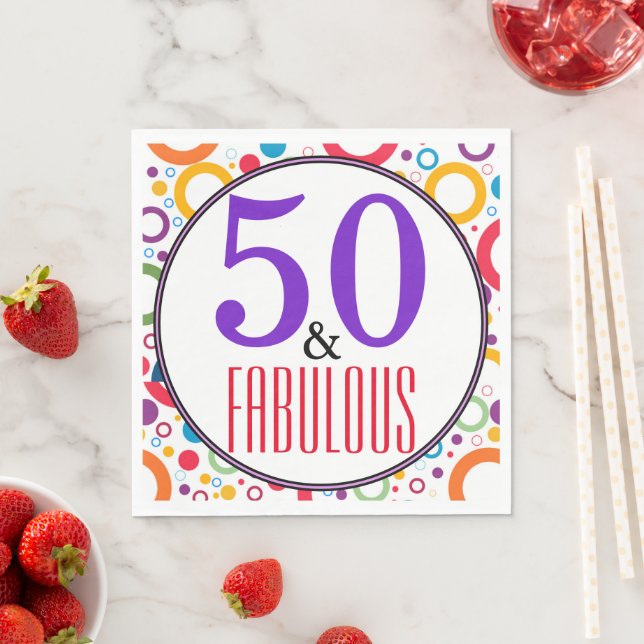 50 and Fabulous Birthday Party Napkin (Insitu)