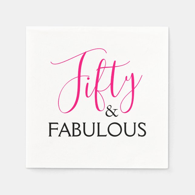 50 and Fabulous Birthday Party Napkin (Front)
