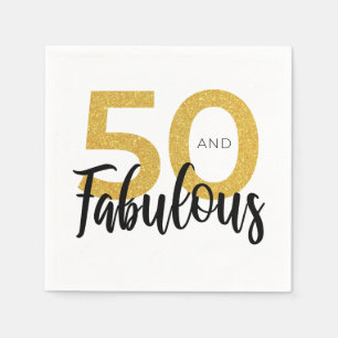 50 and Fabulous Birthday Party Paper Napkin
