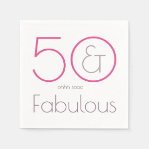 50 and Fabulous Birthday Party Paper Napkins