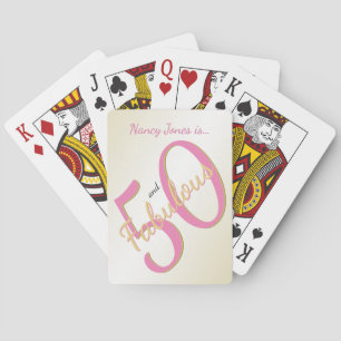 50 and Fabulous Birthday Party Pink/Gold 50th Fun Playing Cards