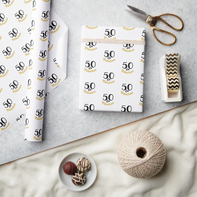 50 and Fabulous Birthday Party Wrapping Paper (Crafts)