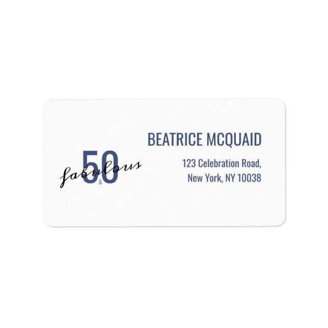50 and Fabulous Birthday Personlized Label (Front)