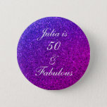50 And Fabulous Birthday Pink Purple Glitter Ombre 2 Inch Round Button<br><div class="desc">Designed with pretty,  girly and beautiful pink purple glittery background and personalized text template for name which you can edit,  this is perfect for the 50th birthday celebrations!</div>