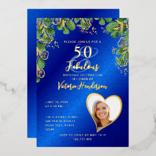 50 and Fabulous Birthday Royal Blue & Gold