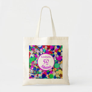 50 and Fabulous Birthday Sequin Tote Bag