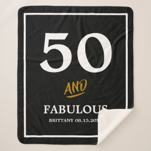 50 and Fabulous Birthday Sherpa Blanket