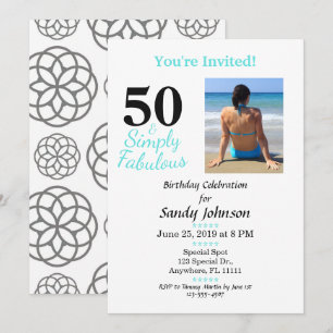 50 and Fabulous Birthday Simply Cute Invitation
