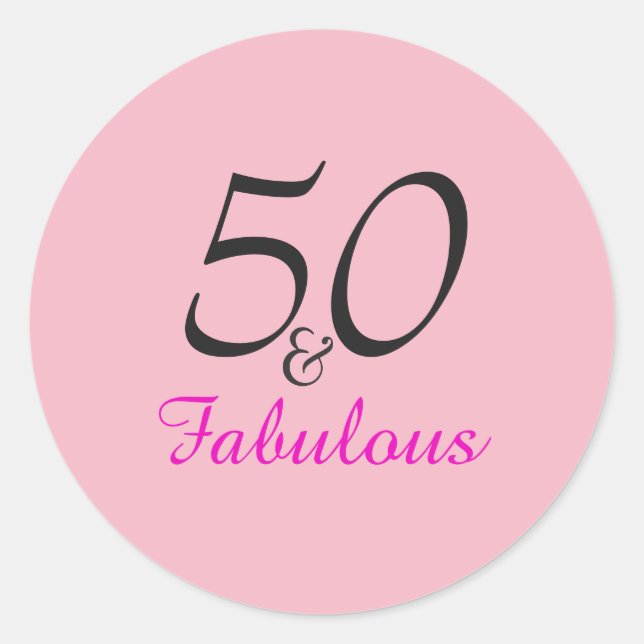 50 and Fabulous Birthday   stickers (Front)