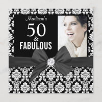 50 and Fabulous black damask Photo | 50th Birthday