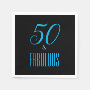 50 And Fabulous Black Party Napkin
