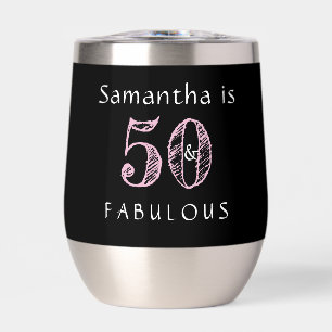 50 and Fabulous Black Pink Birthday
