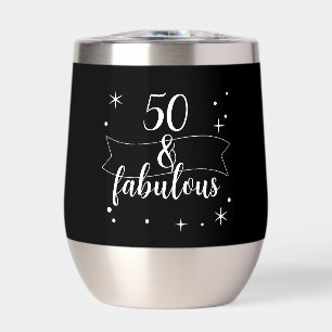 50 and Fabulous Black White Birthday Party Favor