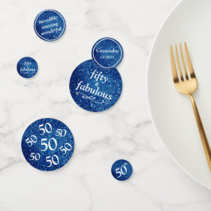 50 And Fabulous Blue Glitter Table Confetti