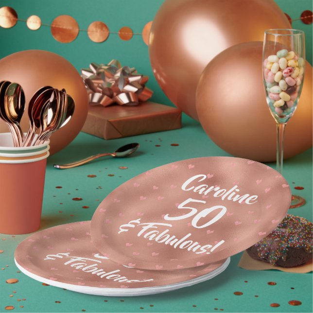 50 and Fabulous Custom Birthday Paper Plate (Multi)