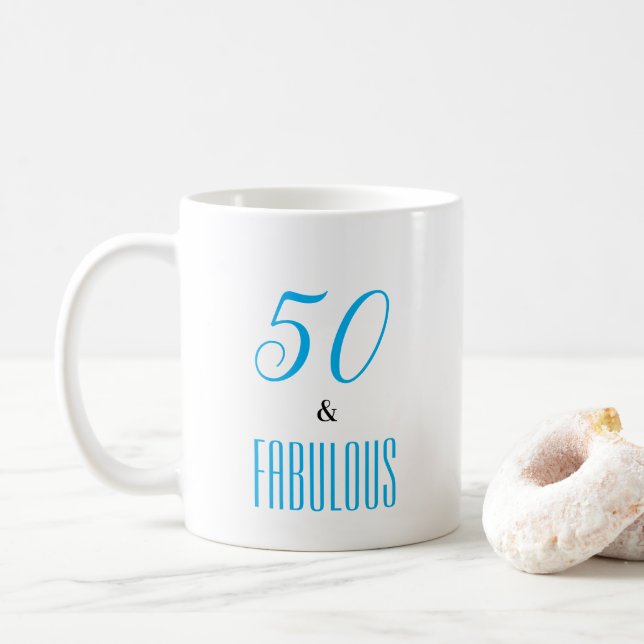 50 and Fabulous customizable Coffee Mug (With Donut)